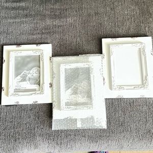 3-  5x7 distressed picture frames